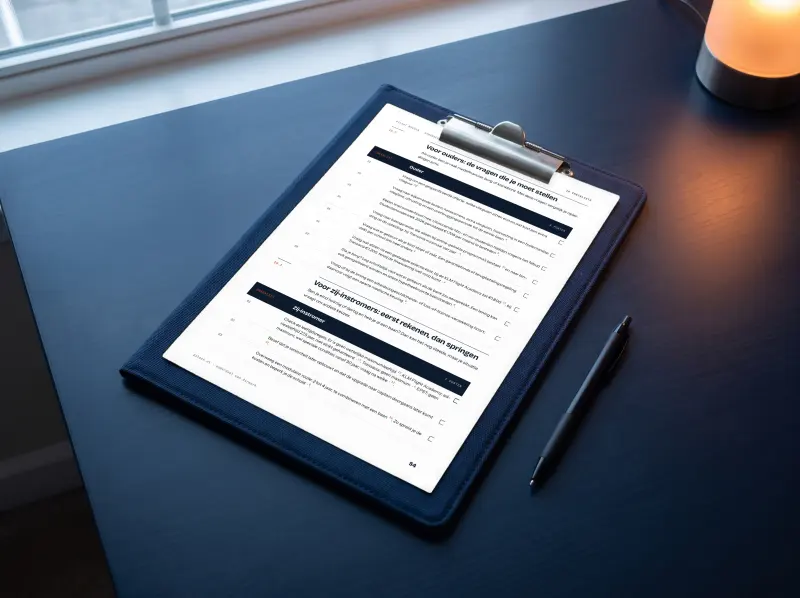 Klembord met een checklistpagina uit het handboek